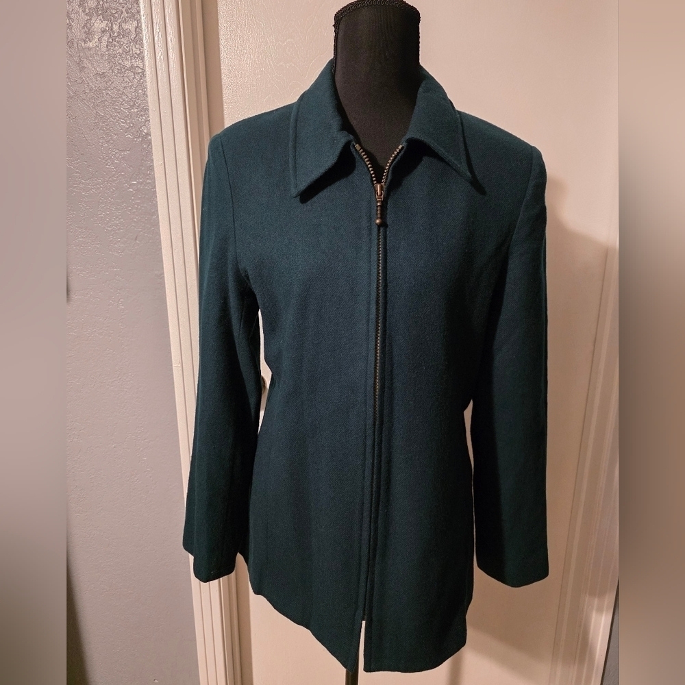 Sag Harbor Green 100% Wool Jacket
